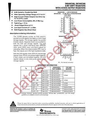 SN74HC595DBR datasheet  